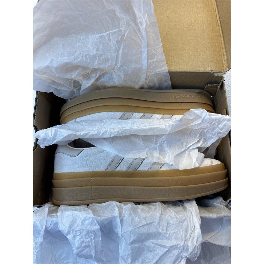 Adidas Gazelle Bold J Cream Tan Gum Sole Women SZ 5.5 New in Box - Picture 6 of 7